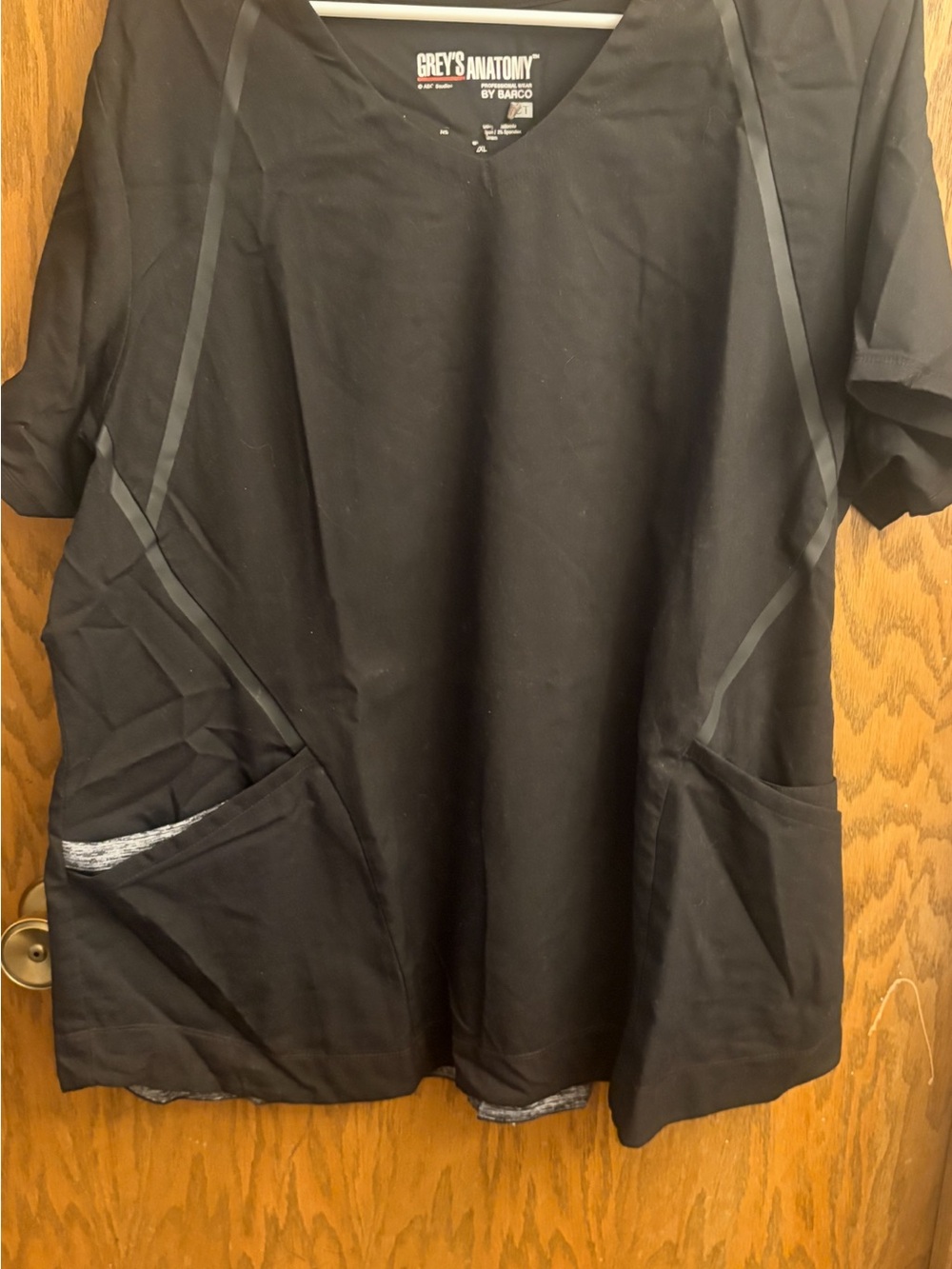 Grey's Anatomy Black Short Sleeve V-Neck Scrub Top